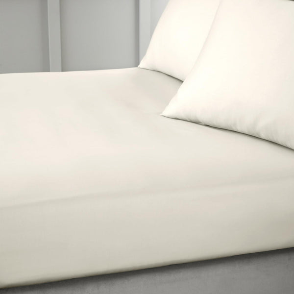 400TC Cotton Sateen Fitted Sheet Oyster