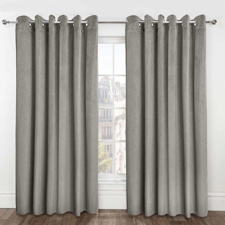 Thermal Embossed Velvet Blackout Eyelet Curtains by Emma Barclay