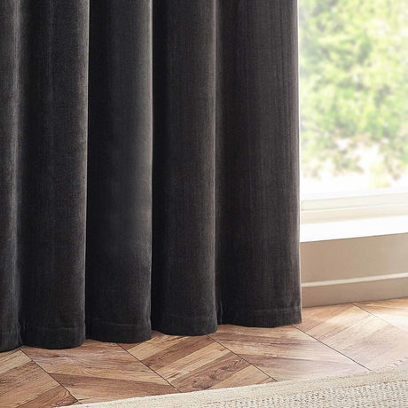 Heavy Chenille Room Darkening Eyelet Curtains by Yard