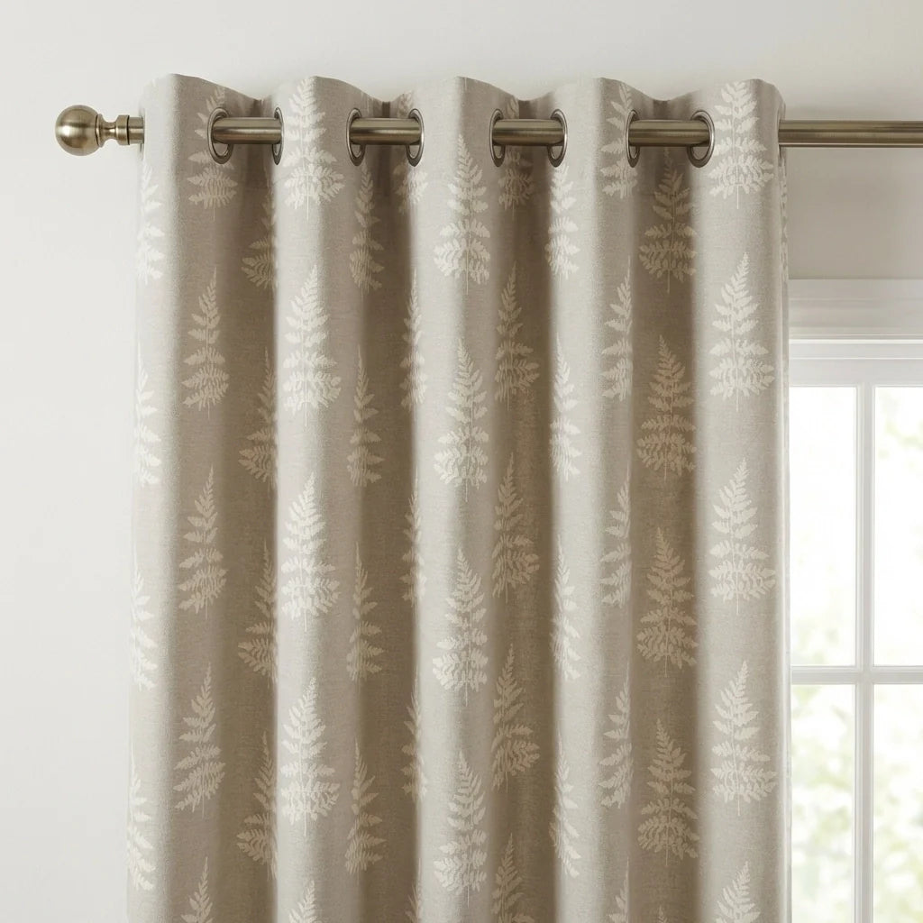 Esher Fern Eyelet Curtains - Silver image 2