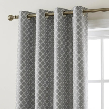 Cotswold Jacquard Eyelet Ring Top Curtains - Silver image 2