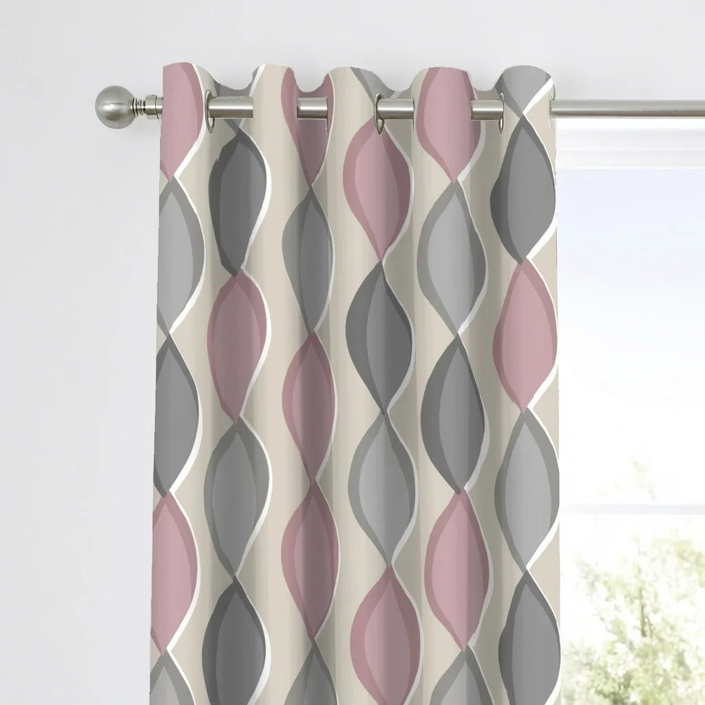 Lennox Cotton Eyelet Curtains Ready Made - Blush image 2