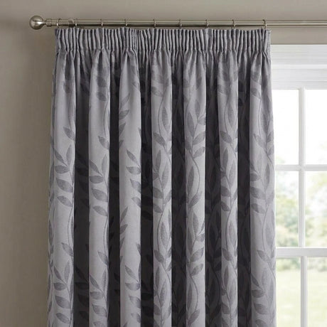 Tivoli Leaf Jacquard Lined Tape Top Pencil Pleat Curtains 5