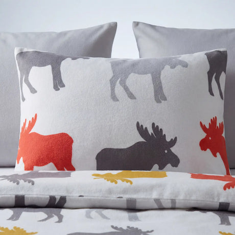 Moose Flannelette Duvet Cover Set Ochre 3