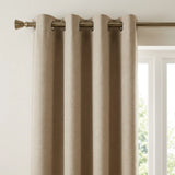 Velvet Chenille Eyelet Curtains - Taupe image 2