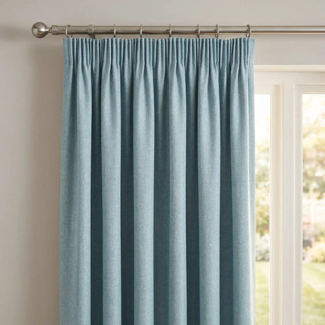 Eclipse Blackout Tape Top Pencil Pleat Curtains - Duck Egg image 2
