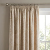 Botanic Lined Tape Top Pencil Pleat Curtains - Cream image 2