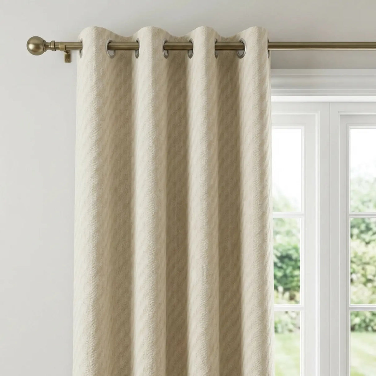 Tokyo Velvet Eyelet Curtains - Cream image 2