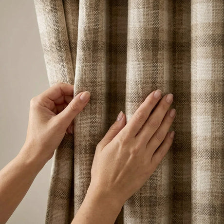 Everett Eyelet Curtains Ready Made Pair - Natural image 3