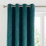 Strata Thermal Dim Out Woven Eyelet Curtains Pair - Dark Teal image 3
