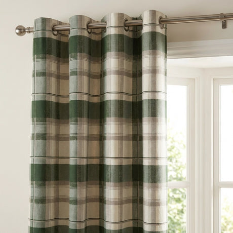 Balmoral Tartan Check Eyelet Curtains Ready Made 15
