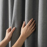 Sorbonne Cotton Lined Ready Made Eyelet Curtains - Charcoal image 3