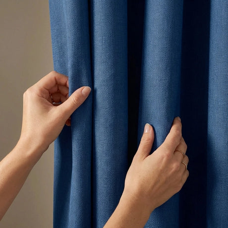 Blackout Linen Look Eyelet Curtains 12