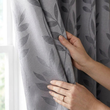 Tivoli Leaf Jacquard Lined Tape Top Pencil Pleat Curtains 6