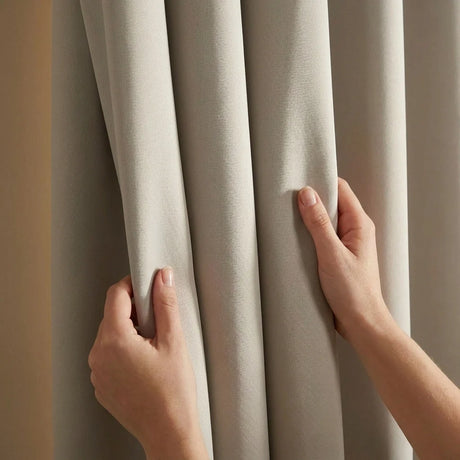 100% Blackout Eyelet Curtains - Grey image 3