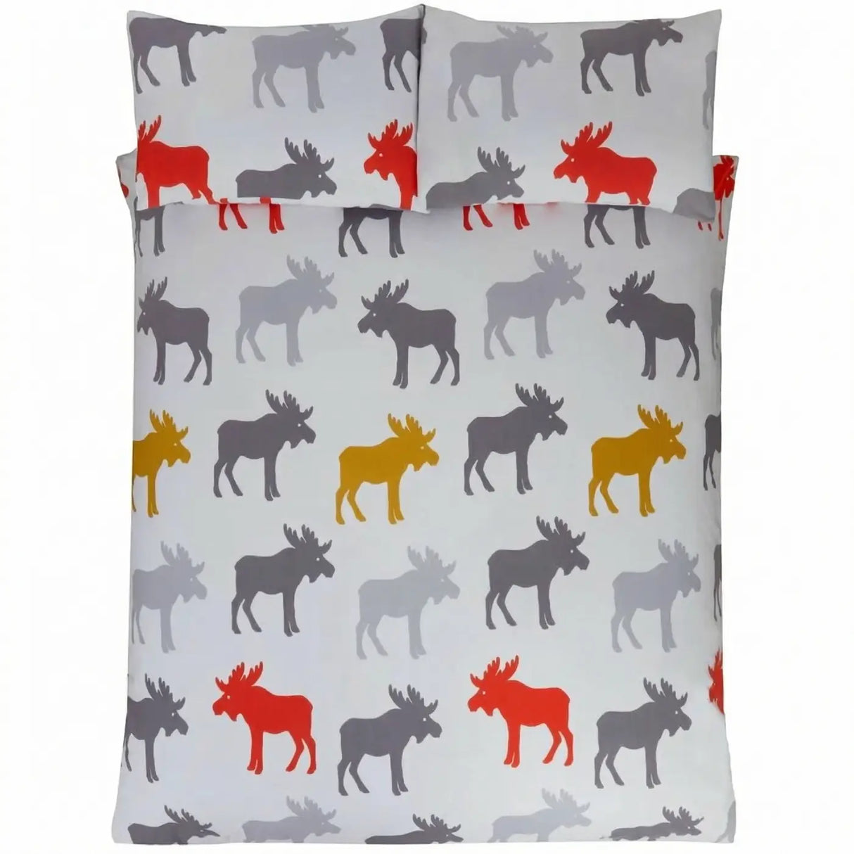 Moose Flannelette Duvet Cover Set Ochre 2