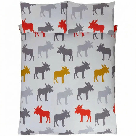 Moose Flannelette Duvet Cover Set Ochre 2