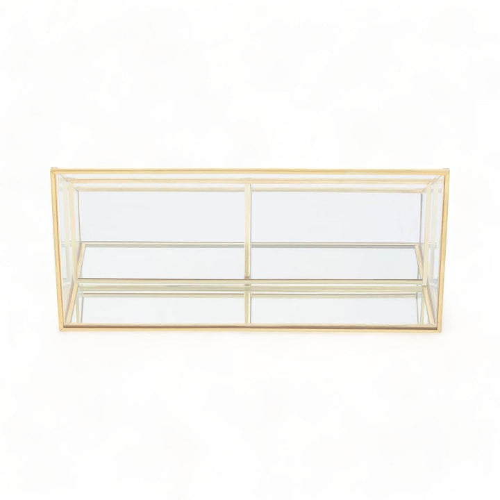3 Compartment Gold Glass Organiser - Ideal