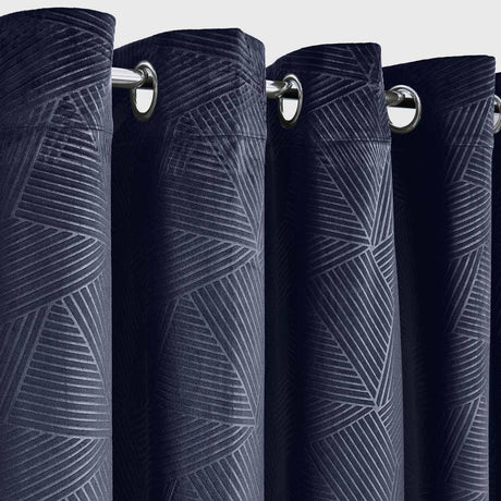 Thermal Embossed Velvet Blackout Eyelet Curtains by Emma Barclay