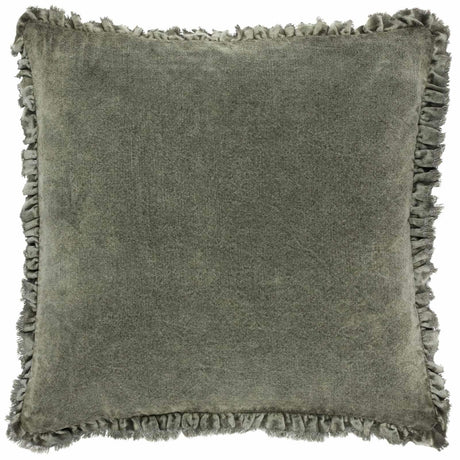 Bertie Washed Cotton Velvet Cushion Cover 18" x 18" (45cm x 45cm) by Yard