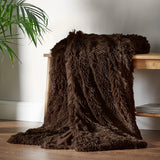 Catherine Lansfield Cuddly Reversible Throw – Natural – 150cm x 200cm - Cuddly Chocolate Throw