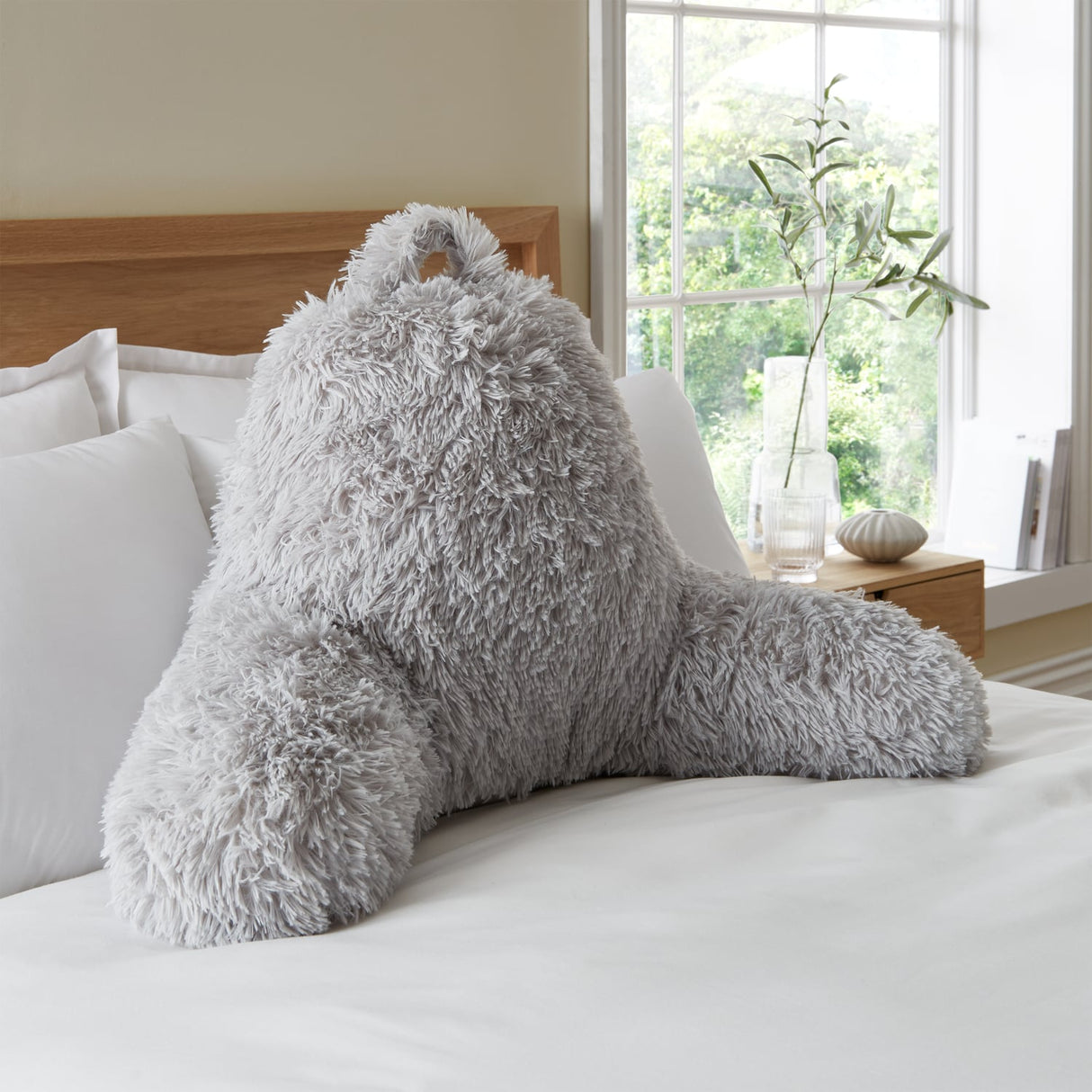 Catherine Lansfield Cuddly Heart Soft Filled Cushion - Silver