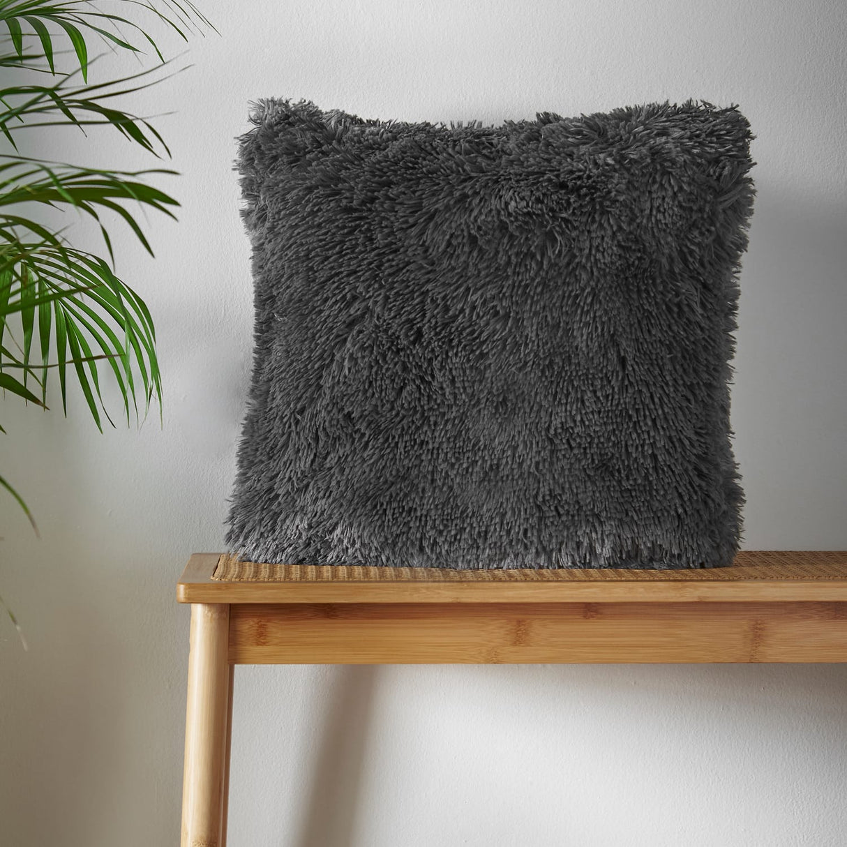 Catherine Lansfield Cuddly Soft Filled Cushion 45cm x 45cm (18" x 18") - Charcoal