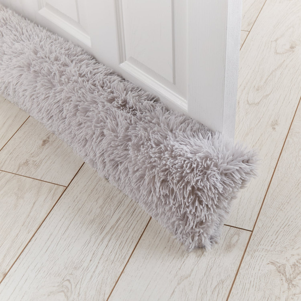 Catherine Lansfield Cuddly Draught Excluder Cosy Home Accessory - Cuddly Draught Excluder Silver