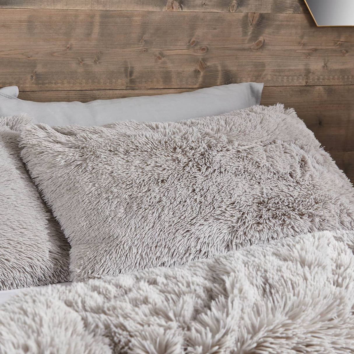 Catherine Lansfield Cuddly Duvet Cover Set - Cuddly Duvet Set Silver