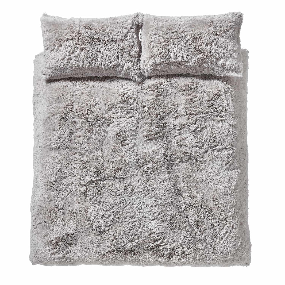 Catherine Lansfield Cuddly Duvet Cover Set - Cuddly Duvet Set Silver