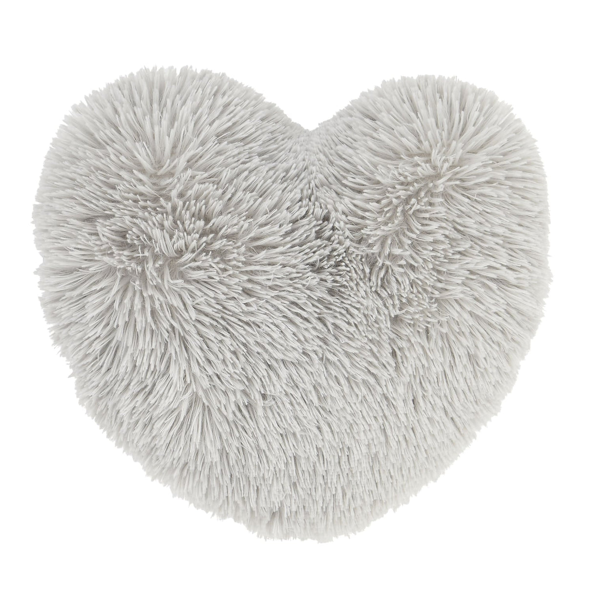 Catherine Lansfield Cuddly Heart Soft Filled Cushion - Silver - Cuddly Hearts Silver