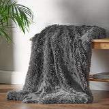 Catherine Lansfield Cuddly Reversible Throw – Charcoal – 150cm x 200cm
