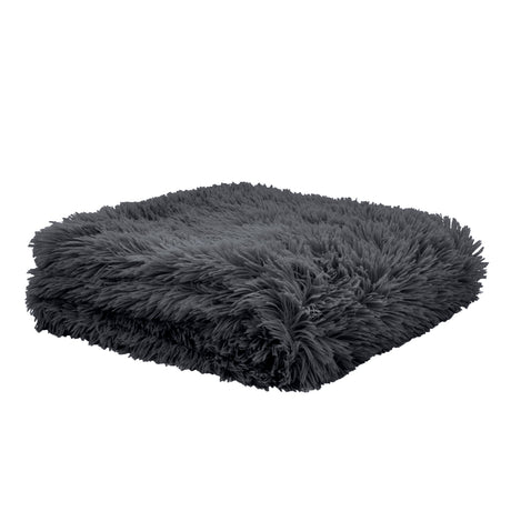 Catherine Lansfield Cuddly Reversible Throw – Charcoal – 150cm x 200cm - Cuddly Throw Charcoal