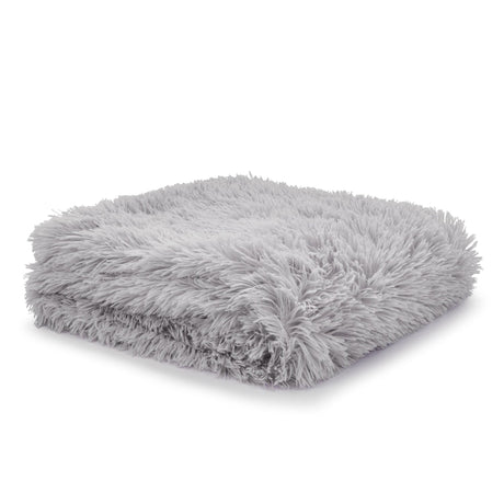 Catherine Lansfield Cuddly Reversible Throw – Silver – 150cm x 200cm / 245cm x 280cm - Cuddly Throw Silver