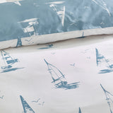 Catherine Lansfield Salcombe Boats Reversible Duvet Cover Set with Pillowcase