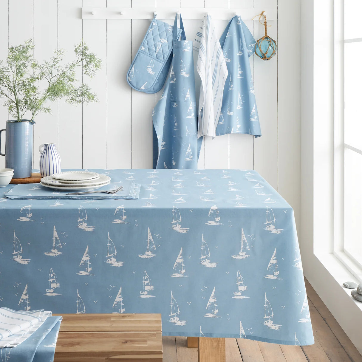 Catherine Lansfield Salcombe Boats Cotton Kitchen and Dining Collection