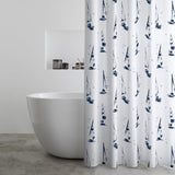 Catherine Lansfield Salcombe Boats Shower Curtain 180x180cm - White