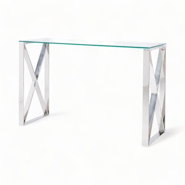 Houston Chrome Glass Console Table