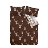 Catherine Lansfield Stag Duvet Cover Set - Stag Chocolate Duvet Set