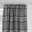 Catherine Lansfield Kelso Check Pencil Pleat Tape Top Curtains - Charcoal Polycotton