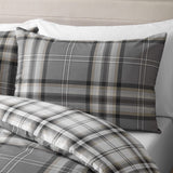 Catherine Lansfield Kelso Check Duvet Cover Set - Kelso Charcoal Duvet Set
