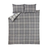 Catherine Lansfield Kelso Check Duvet Cover Set - Kelso Charcoal Duvet Set