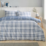 Catherine Lansfield Kelso Check Duvet Cover Set - Kelso Check Lansfield Blue Duvet Set