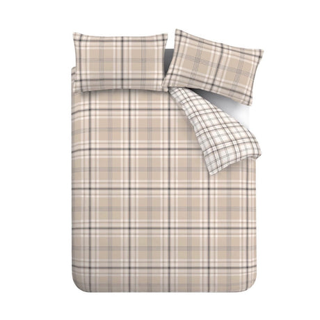 Catherine Lansfield Kelso Check Duvet Cover Set - Kelso Check Natural Duvet Set