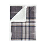 Catherine Lansfield Kelso Check Sherpa Reversible Throw – Charcoal – 130cm x 170cm - Kelso Check Throw Charcoal
