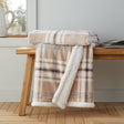 Catherine Lansfield Kelso Check Sherpa Reversible Throw – Natural – 130cm x 170cm