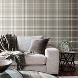 Catherine Lansfield Kelso Check Cream Tartan Wallpaper - Kelso Cream Wallpaper (1)