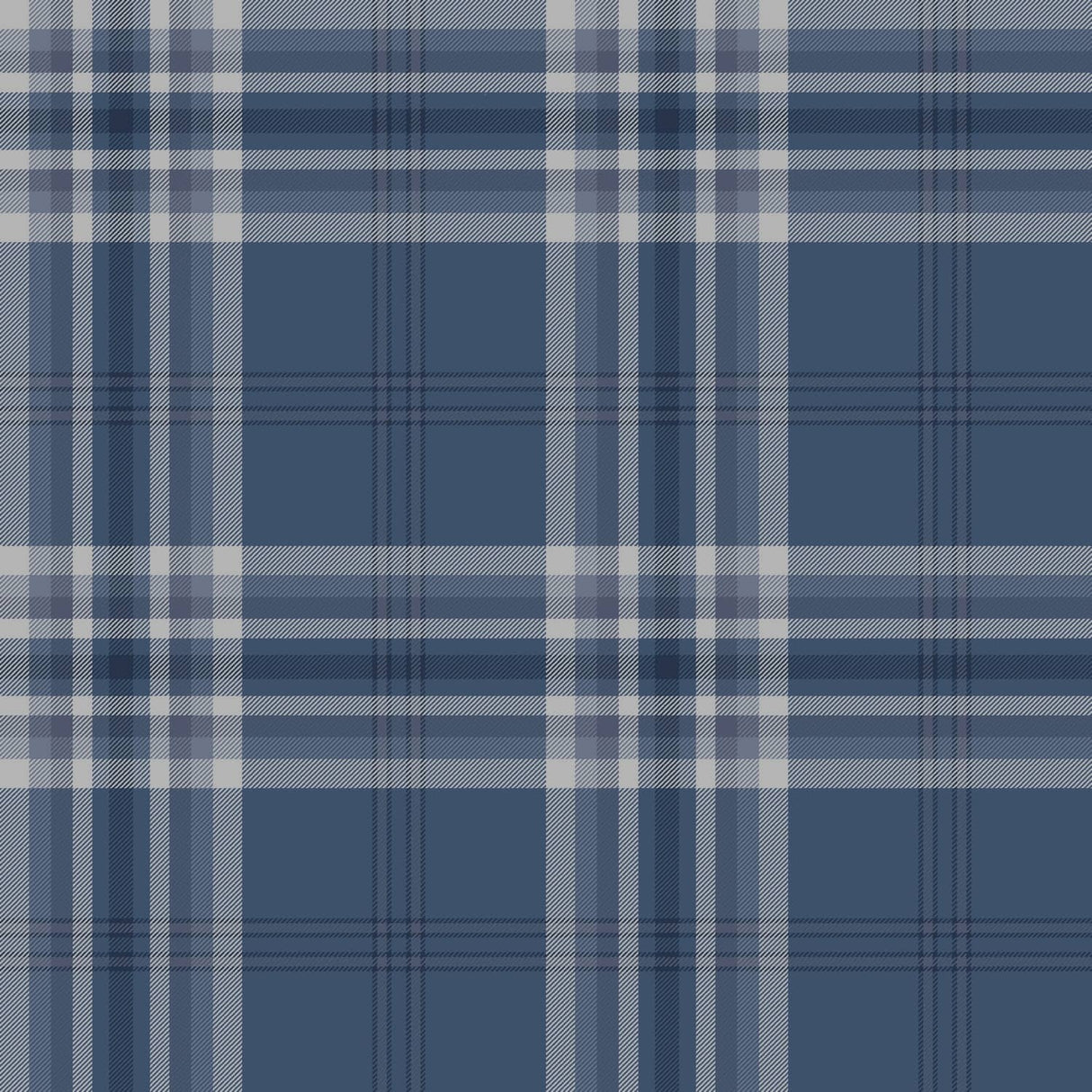 Catherine Lansfield Kelso Check Cream Tartan Wallpaper - Kelso Navy Wallpaper