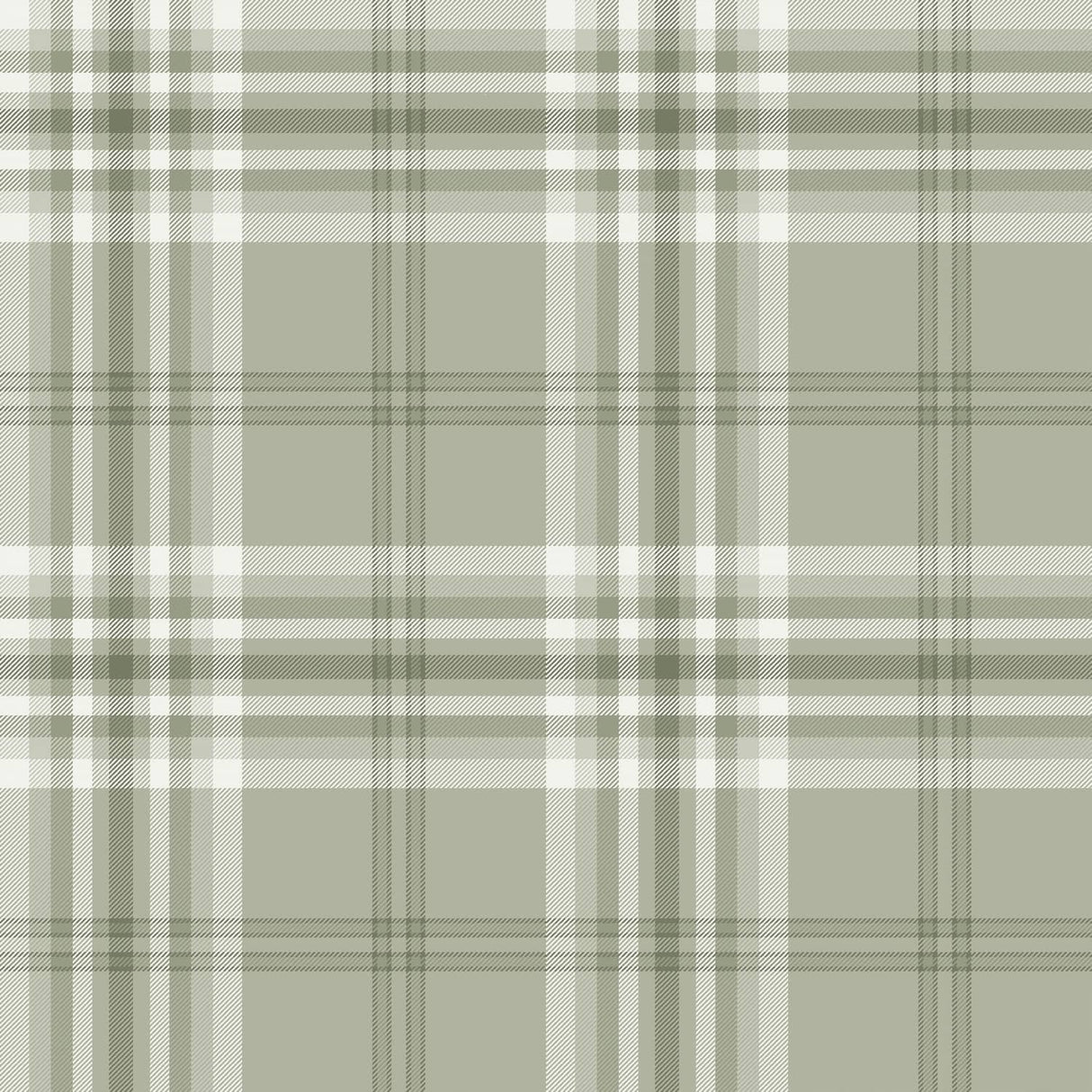 Catherine Lansfield Kelso Check Cream Tartan Wallpaper - Kelso Sage Green Wallpaper
