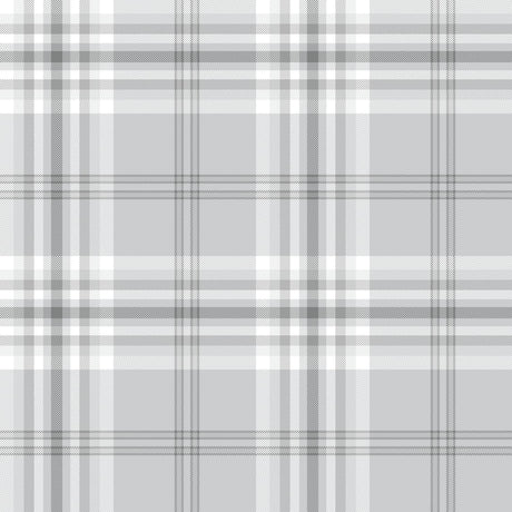 Catherine Lansfield Kelso Check Cream Tartan Wallpaper - Kelso Silver Wallpaper